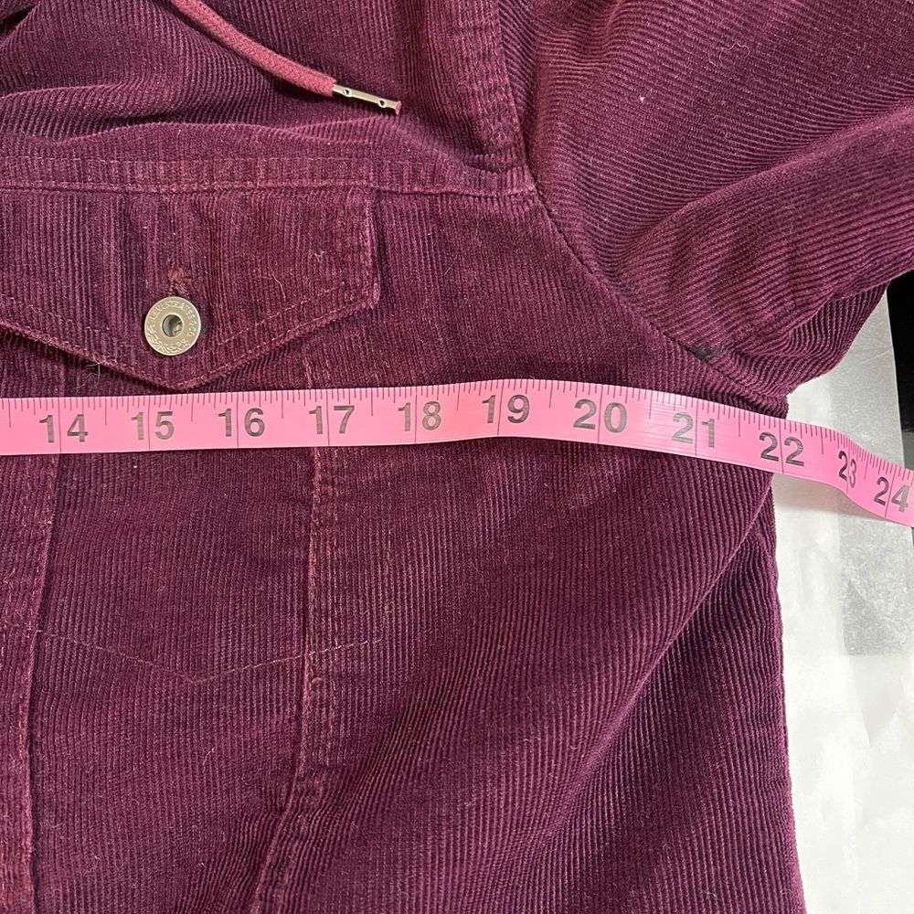 Levi Strauss plum purple sherpa fleece inside corduroy trucker jacket M - Picture 12 of 14